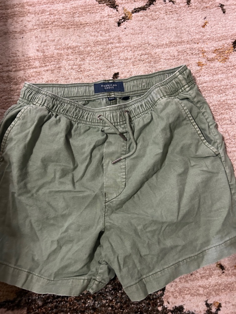 American Eagle Olive Green Drawstring Shorts